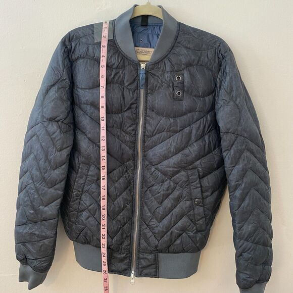 Blauer Nylolite Blue Gray Quilted Super Soft Down Zip Bomber Jacket Coat Medium - Picture 4 of 10